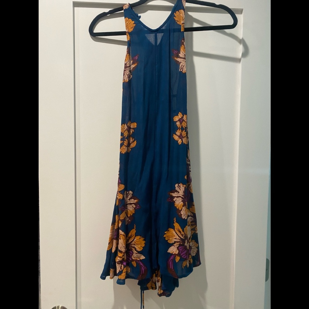 Free People floral lace up side dress